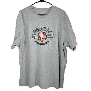 Disneyland Tee XXL Grumpy Embroidered T-Shirt Gray Seven Dwarves Snow White 2XL